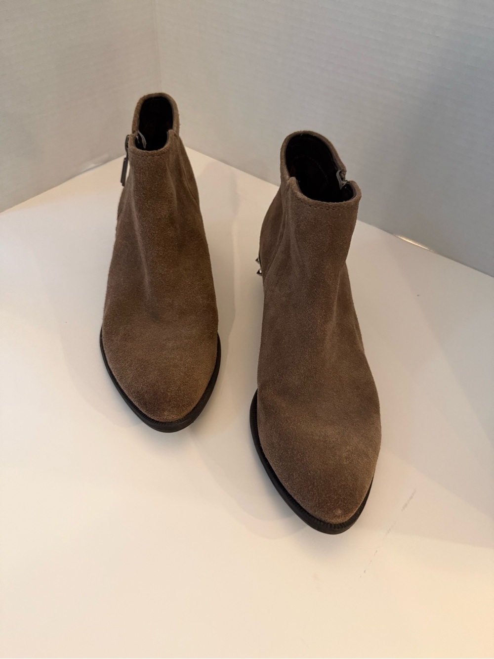 Circus by Sam Edelman Taupe Suede Pointed Toe Ankle Booties